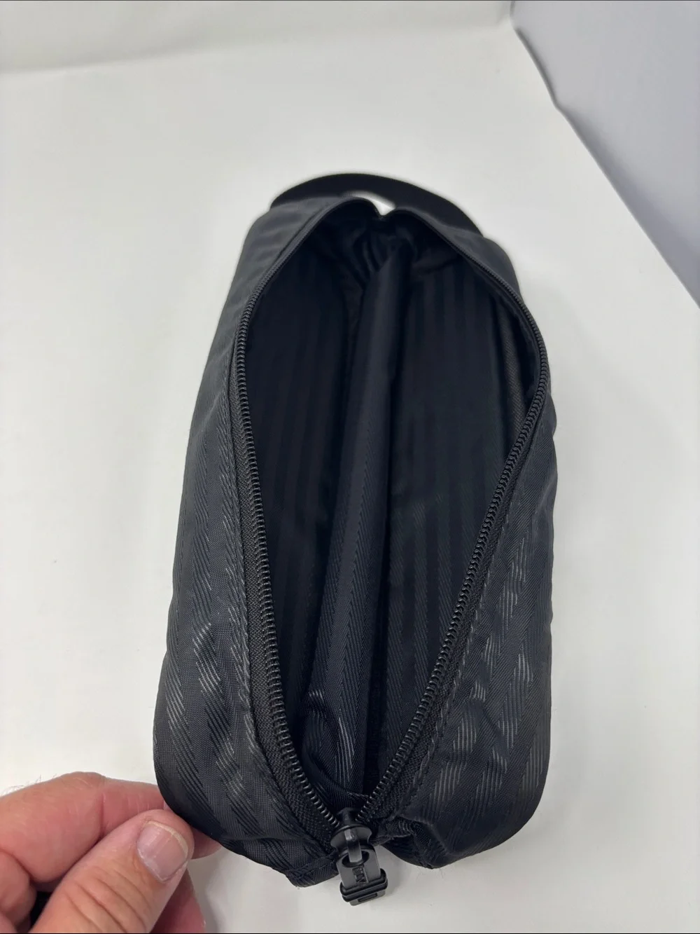 Tumi Black Leather Travel Organizer Pouch